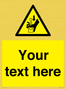 Custom warning hand crushing between press brake tool